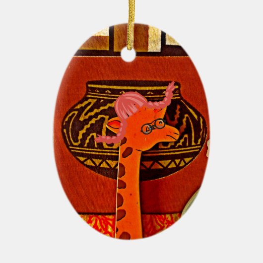 Giraffe Pet Art Print Keramisch Ornament (Voorkant)