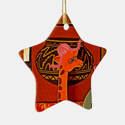 Giraffe Pet Art Print Keramisch Ornament (Rechts)