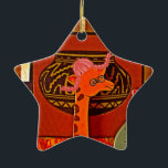 Giraffe Pet Art Print Keramisch Ornament<br><div class="desc">Giraffe Pet Art Print Introductie van de "Giraffe Pet Art Print", een grillige en speelse collage die cultuurelementen combineert met een vleugje surrealisme, waardoor een visueel boeiend stuk ontstaat. Perfect voor kunst prints, home decor, of iedereen die houdt van eigenzinnige en fantasierijke kunst Beschrijving: Dit gelaagde kunstwerk beschikt over een...</div>