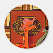 Giraffe Pet Art Print Magneet (Voorkant)