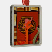 Giraffe Pet Art Print Metalen Ornament (Rechts)