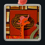 Giraffe Pet Art Print Metalen Ornament<br><div class="desc">Giraffe Pet Art Print Introductie van de "Giraffe Pet Art Print", een grillige en speelse collage die cultuurelementen combineert met een vleugje surrealisme, waardoor een visueel boeiend stuk ontstaat. Perfect voor kunst prints, home decor, of iedereen die houdt van eigenzinnige en fantasierijke kunst Beschrijving: Dit gelaagde kunstwerk beschikt over een...</div>