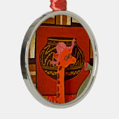 Giraffe Pet Art Print Metalen Ornament (Rechts)