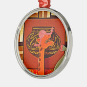 Giraffe Pet Art Print Metalen Ornament (Links)