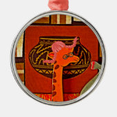 Giraffe Pet Art Print Metalen Ornament (Voorkant)