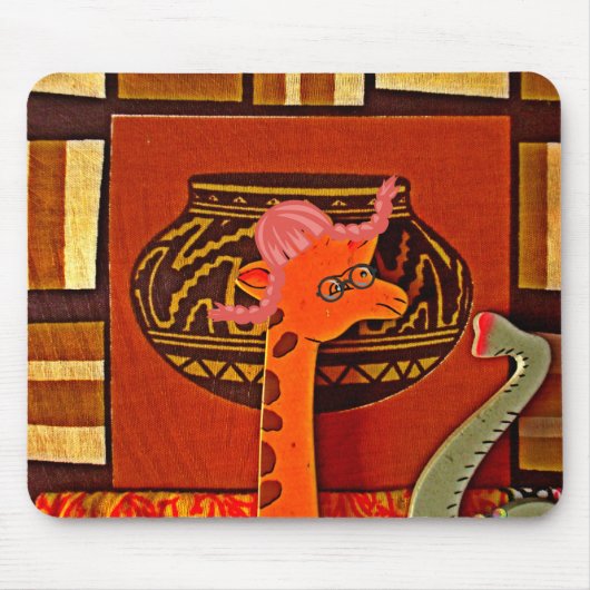 Giraffe Pet Art Print Muismat (Voorkant)