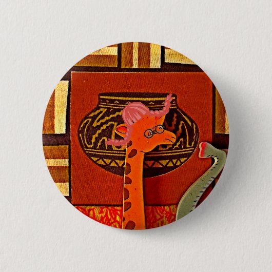 Giraffe Pet Art Print Ronde Button 5,7 Cm (Voorkant)