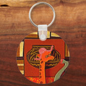 Giraffe Pet Art Print Sleutelhanger (Voorkant)