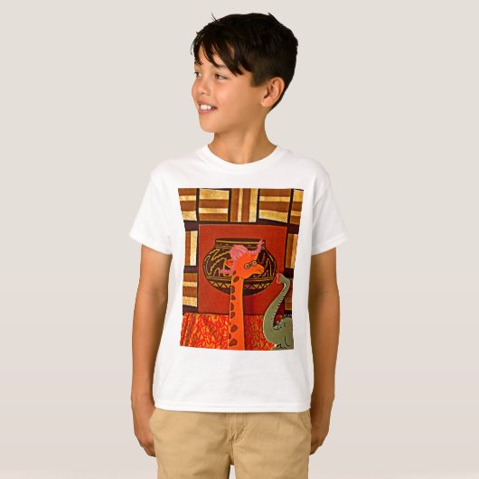 Giraffe Pet Art Print T-shirt (Voorkant volledig)