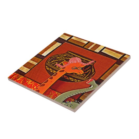 Giraffe Pet Art Print Tegeltje (Zijkant)