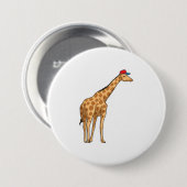 Giraffe Pet Ronde Button 7,6 Cm (Voorkant /achterkant)