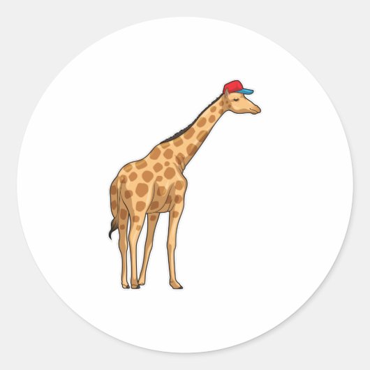 Giraffe Pet Ronde Sticker (Voorkant)