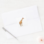 Giraffe Pet Vierkante Sticker (Envelop)