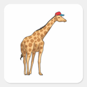 Giraffe Pet Vierkante Sticker