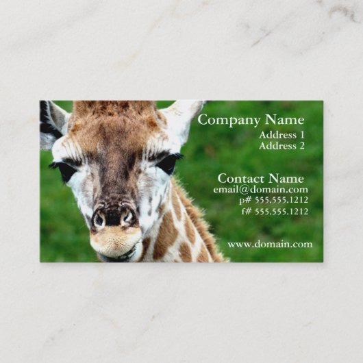 Giraffe Photo Visitekaartje (Voorkant)