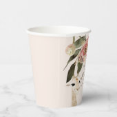 Giraffe Pink Floral Girl 1e verjaardag Papieren Bekers (Rechts)