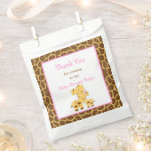 Giraffe Pink Girl Baby shower Party Bedankzakje (Geknipt)