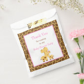 Giraffe Pink Girl Baby shower Party Bedankzakje (Gezegeld)