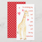 Giraffe-plakken mijn nek uit Valentijnse Kaart (Voorkant / Achterkant)
