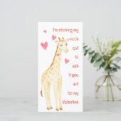 Giraffe-plakken mijn nek uit Valentijnse Kaart (Staand voorkant)