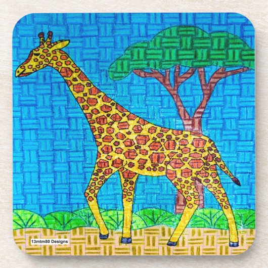 Giraffe - Plastic Onderzetter (Voorkant)