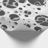 Giraffe Polka Dot Black en Light Grey Print Cadeaupapier (Hoek)