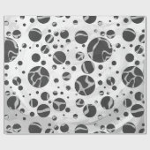 Giraffe Polka Dot Black en Light Grey Print Cadeaupapier (Vlak)
