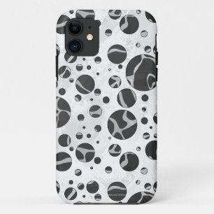 Giraffe Polka Dot Black en Light Grey Print iPhone 11 Hoesje
