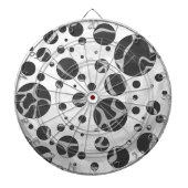 Giraffe Polka Dot Black en Light Grey Print Dartbord (Voorkant)