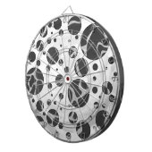 Giraffe Polka Dot Black en Light Grey Print Dartbord (Voorkant Rechts)