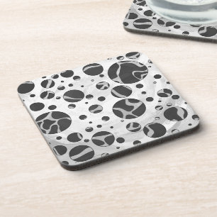 Giraffe Polka Dot Black en Light Grey Print Drankjes Onderzetter
