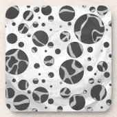 Giraffe Polka Dot Black en Light Grey Print Drankjes Onderzetter (Voorkant)