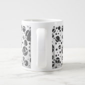Giraffe Polka Dot Black en Light Grey Print Grote Koffiekop (Achterkant)