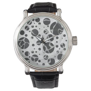 Giraffe Polka Dot Black en Light Grey Print Horloge