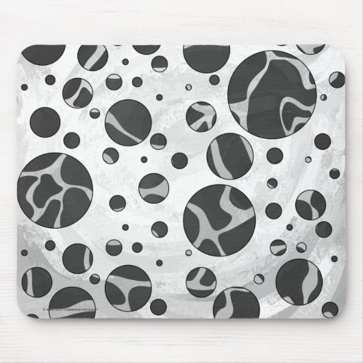 Giraffe Polka Dot Black en Light Grey Print Muismat (Voorkant)