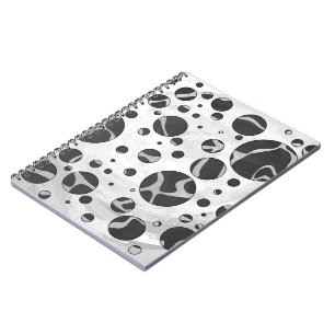 Giraffe Polka Dot Black en Light Grey Print Notitieboek