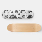 Giraffe Polka Dot Black en Light Grey Print Skateboard (Horizontaal)