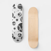 Giraffe Polka Dot Black en Light Grey Print Skateboard (Voorkant)