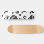 Giraffe Polka Dot Black en Light Grey Print Skateboard (Horizontaal)