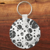 Giraffe Polka Dot Black en Light Grey Print Sleutelhanger (Voorkant)