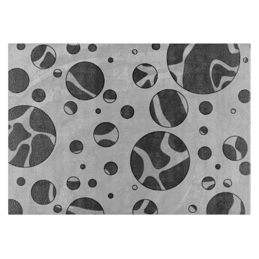 Giraffe Polka Dot Black en Light Grey Print Snijplank (Voorkant)