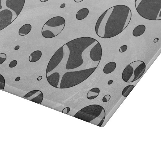 Giraffe Polka Dot Black en Light Grey Print Snijplank (Hoek)