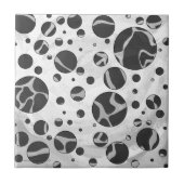 Giraffe Polka Dot Black en Light Grey Print Tegeltje (Voorkant)
