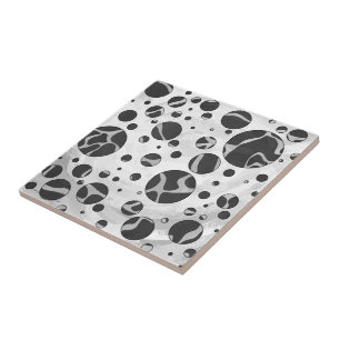 Giraffe Polka Dot Black en Light Grey Print Tegeltje