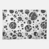 Giraffe Polka Dot Black en Light Grey Print Theedoek (Horizontaal)