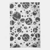 Giraffe Polka Dot Black en Light Grey Print Theedoek (Verticaal)