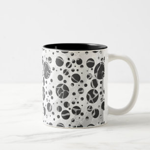 Giraffe Polka Dot Black en Light Grey Print Tweekleurige Koffiemok
