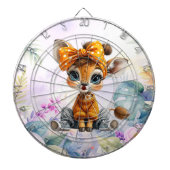 Giraffe Polka Dot Bow  Dartbord (Voorkant)