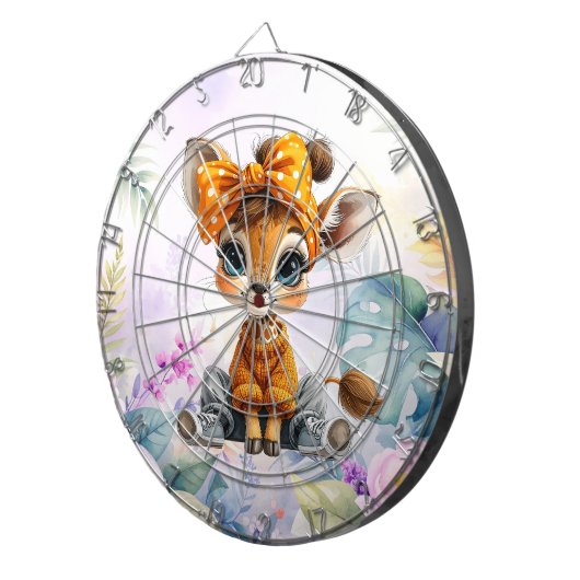Giraffe Polka Dot Bow  Dartbord (Voorkant Rechts)