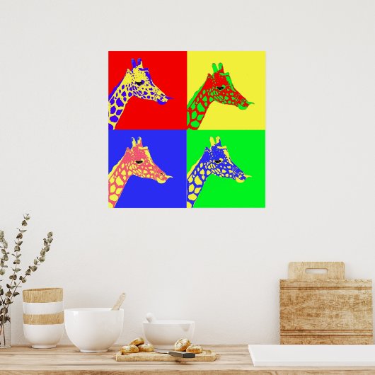 Giraffe Pop Art Poster (Keuken)